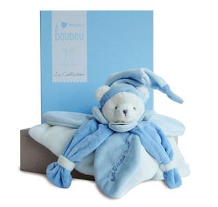 Doudou collector ours bleu
