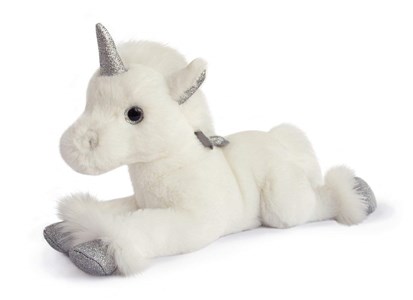 Peluche licorne argent 35 cm