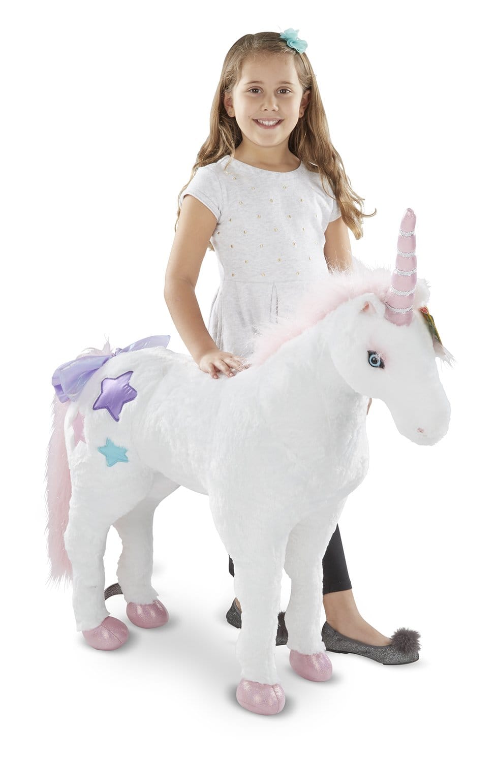 Peluche licorne géante assise 56cm