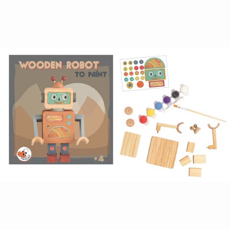 Egmont - Robot en bois à peindre
