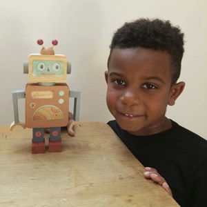 Robot en bois à peindre