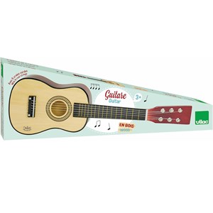 Guitare en bois naturel