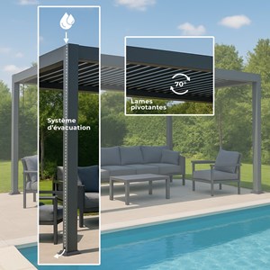 Pergola bioclimatique 3x3 m isis