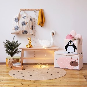 Cube de rangement pingouin