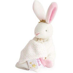 Doudou pantin lapin fleurs