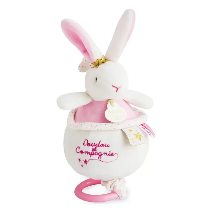 Boîte à Musique Lapin Fehn - Doudou Musical Avec Berceuse De Mozart - Coton Bio - Pour Bébé - 19cm