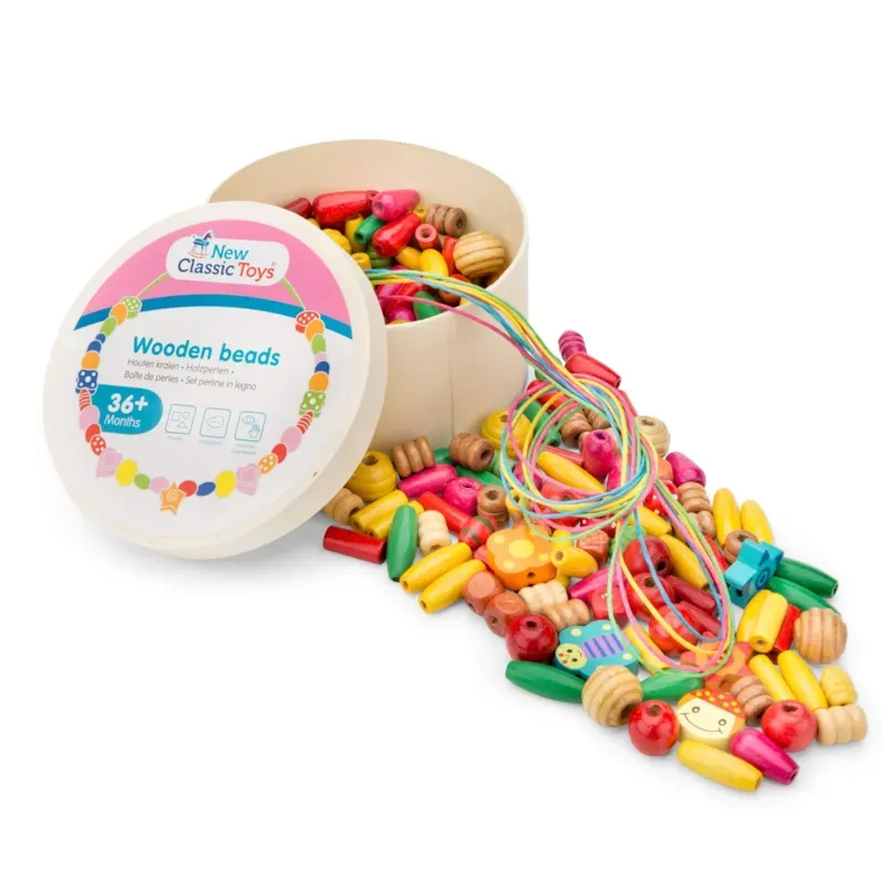 Boîte de perles en bois - 100 gr. (New Classic Toys) - Image 1