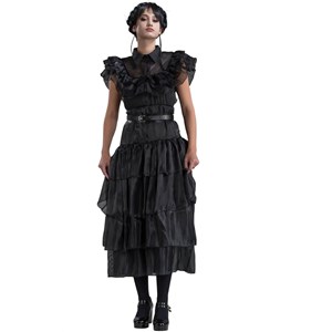 Robe de bal noire mercredi addams 164 cm