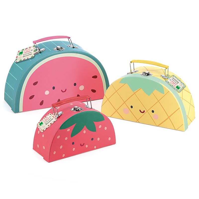 Vilac - Set de 3 valisettes fruits gourmands