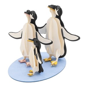 Maquette 3d en papier famille pingouins