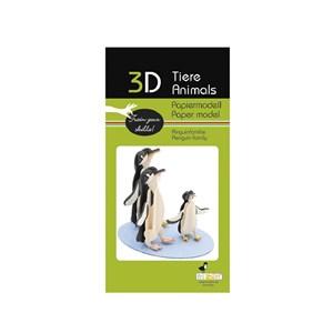 Maquette 3d en papier famille pingouins