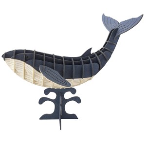 Maquette 3d en papier baleine bleue