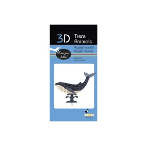 Maquette 3d en papier baleine bleue