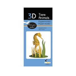 Maquette 3d en papier hippocampe