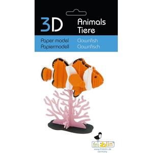 Maquette 3d en papier poisson clown