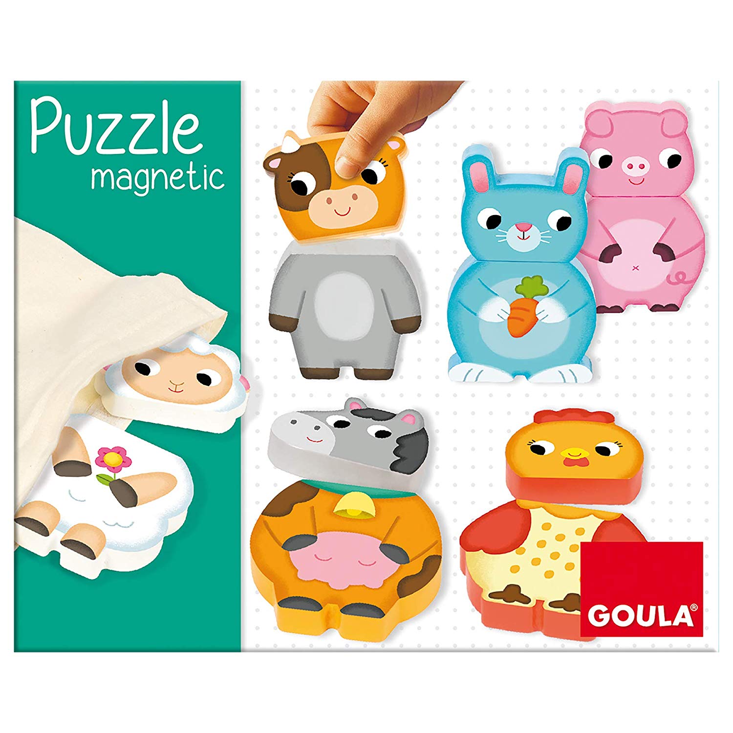 Puzzle magnétique enfant Goula - six puzzles magnétiques animaux