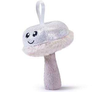 Déco champignon à suspendre argenté