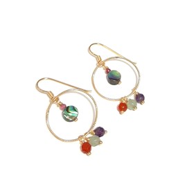 Boucles d’oreilles pierres multicolores