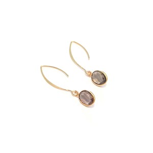 Boucles d'oreilles toré quartz fumé
