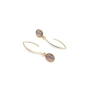 Boucles d'oreilles toré quartz fumé