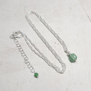 Collier argent 925 et aventurine verte