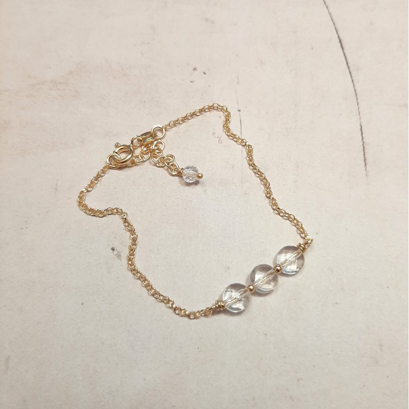 Bracelet cristal de roche et argent 925