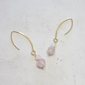 Boucles d'oreilles quartz rose