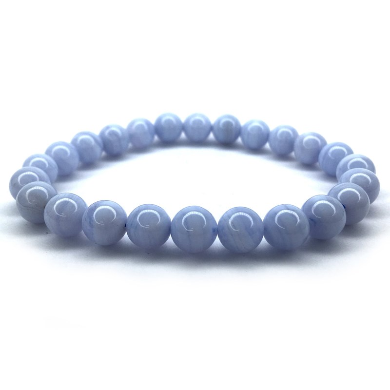 Bracelet 4 mm en calcédoine bleu