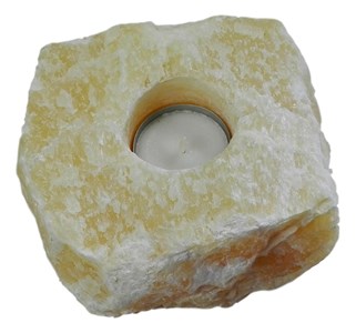 Bougeoir en calcite jaune petite