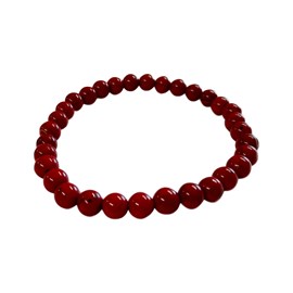 Bracelet 6 mm en jaspe rouge