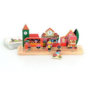 Jeu de logique en bois la ville