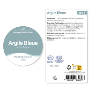 Argile bleue montmorillonite - poudre surfine - 150g