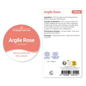 Argile rose montmorillonite - poudre surfine - 300g