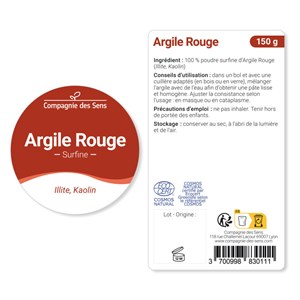 Argile rouge illite - poudre surfine - 300g