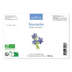 Huile de bourrache bio - 100ml - fraîcheur garantie oxycert® - vierge & de 1?? p