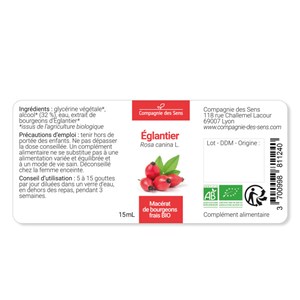 Églantier bio - 15ml (rosa canina) – macérat concentré de bourgeons frais 15