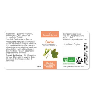 Érable bio - 15ml (acer campestre) – macérat concentré de bourgeons frais 15