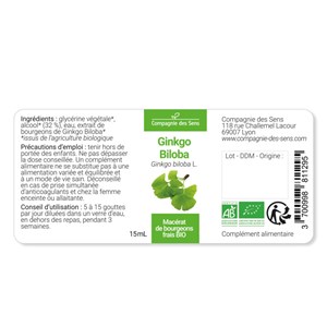 Ginkgo biloba bio - 30ml (ginkgo biloba) – macérat concentré de bourgeons frais 30