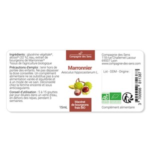 Marronnier bio - 30ml (aesculus hippocastanum) – macérat concentré de bourgeons 30