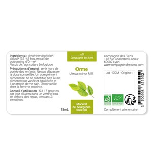Orme bio - 15ml (ulmus campestris) – macérat concentré de bourgeons frais 15