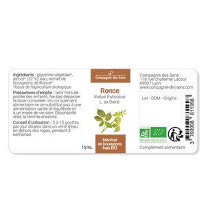 Ronce bio - 15ml (rubus fruticosus) – macérat concentré de bourgeons frais 15