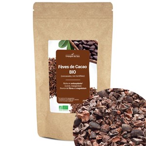 Fèves de cacao bio - 200g (concassées, non torréfiées) - riche en antioxydants