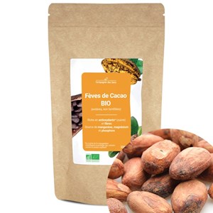 Fèves de cacao bio - 200g (entières, non torréfiées) - riche en antioxydants