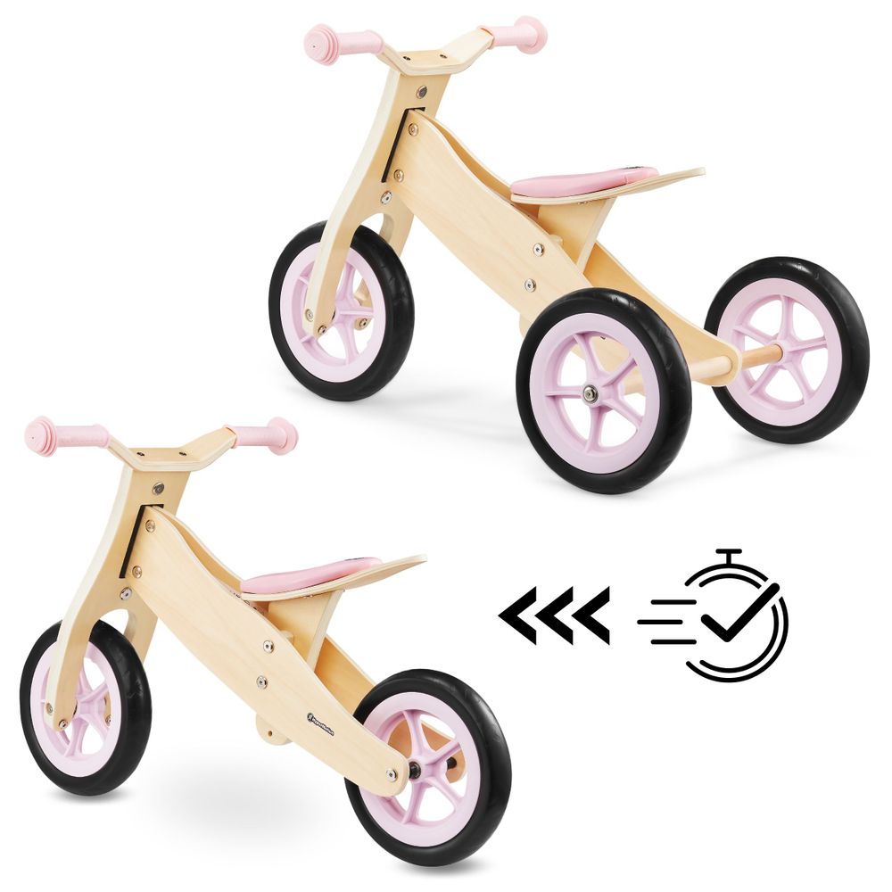 Draisienne enfant bois ou roues rose