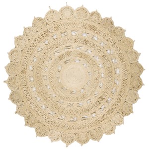 Tapis rond jute style berbère jade