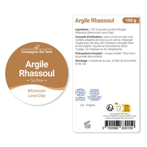 Argile rhassoul - poudre surfine - 150g