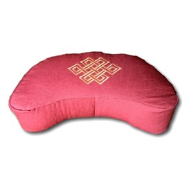 Zafu demi-lune bordeaux - motif infini