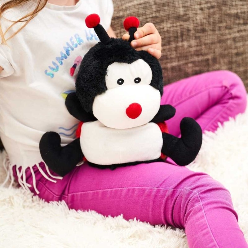 Peluche bouillotte coccinelle