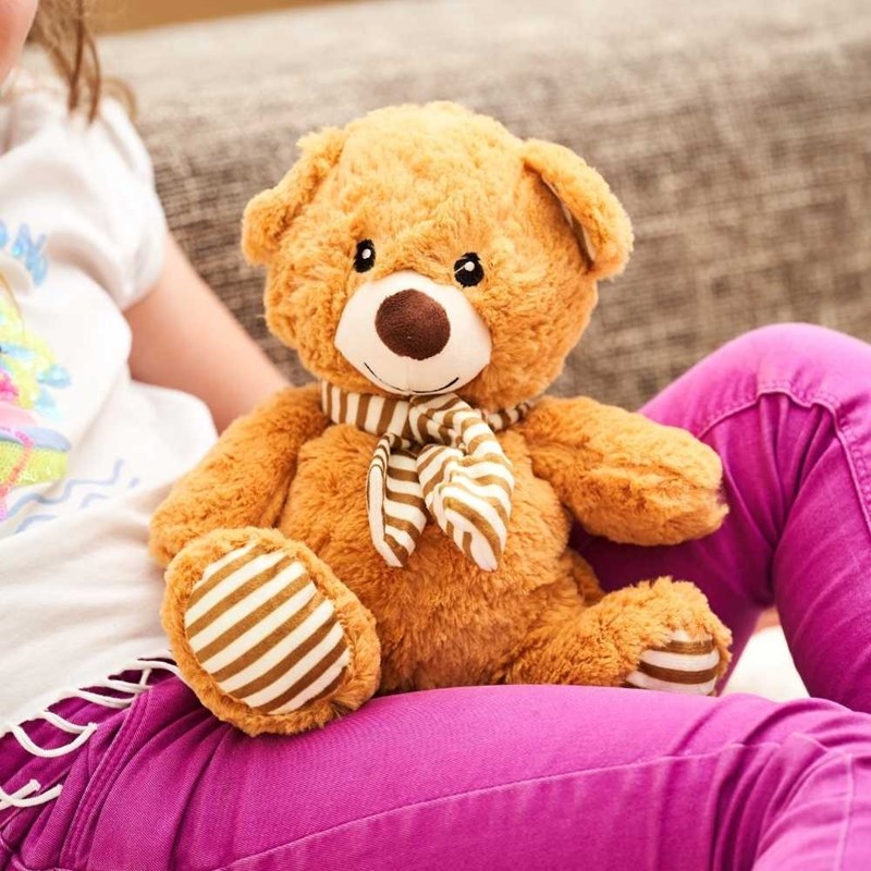 Peluche bouillotte ours crème