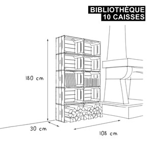 Bibliothèque bois modulable et évolutive